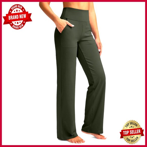 High Waist Wide Leg Yoga Pants with Pockets Stretch Lounge Sweatpants